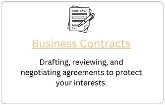 Business Contracts Graphics Drafting, reviewing and negotiating agreements to protect your interests.
